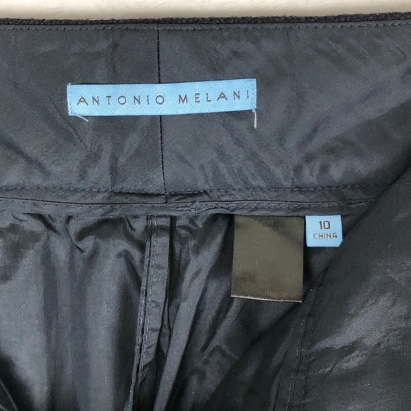 Antonio Melani Wool Blend Pants Women's Sz 10 Navy Blue Lined Trousers Office - Picture 5 of 10